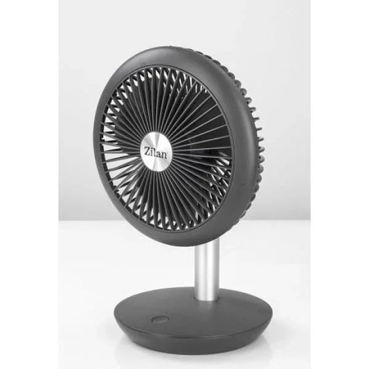 Ventilator portabil reincarcabil, gri incarcare USB, putere 5W, diametru 18 cm, 4 viteze reglabil pe vertical / ZLN 4000