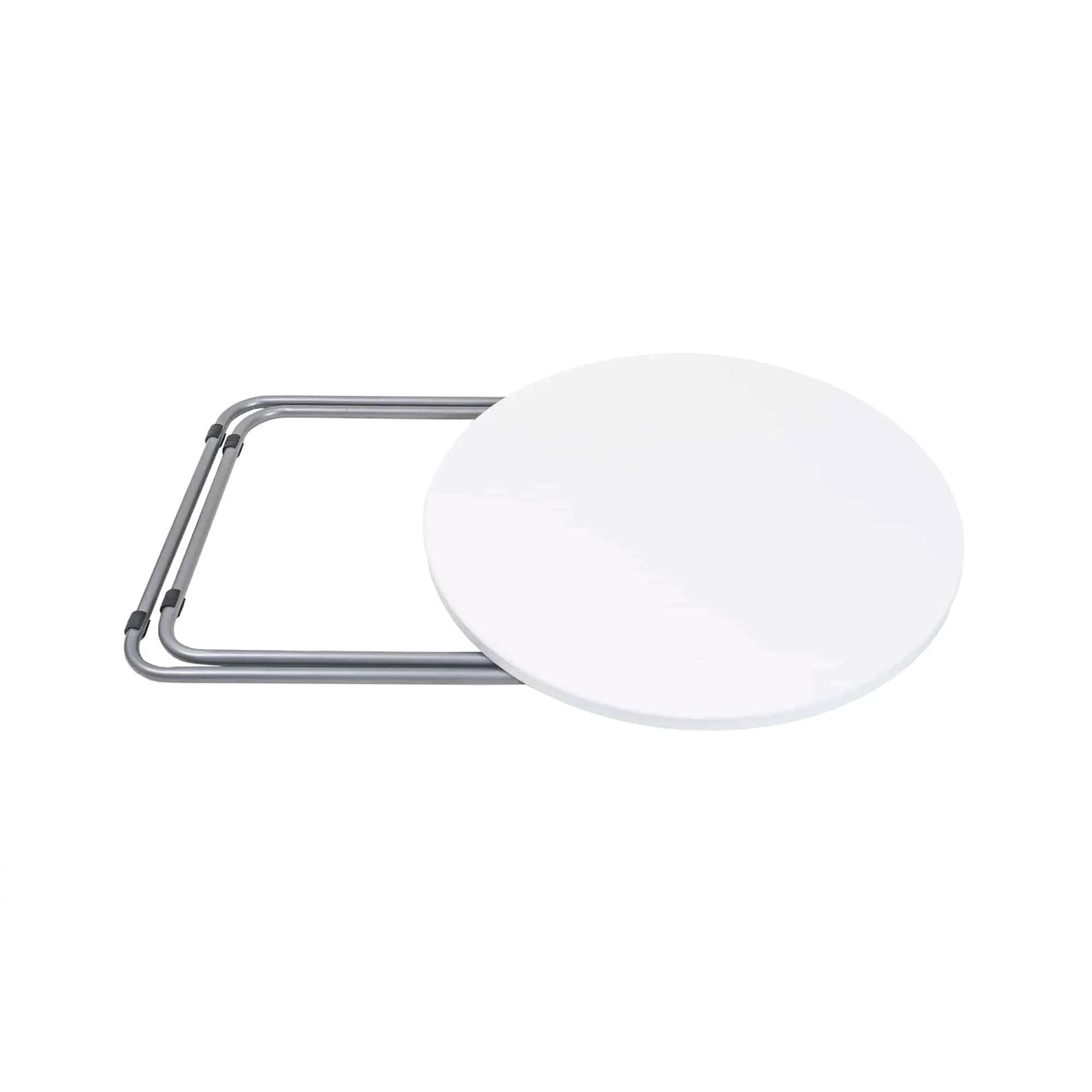 Masa plianta rotunda cu blat mdf, dimensiuni 60x65cm, alb (ZLN 6968) plus 2 x scaun bucatarie pliant (DSY 1115) / ZLN 6968_2S