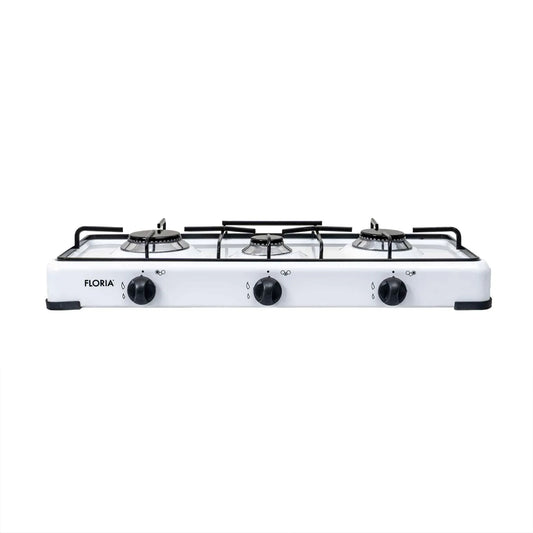 Pachet aragaz 3 ochiuri, 62×30 cm plus (ceas pentru butelie, 2 m furtun pentru gaz, 3 coliere pentru furtun, aprinzator) alb / ZLN 7139_1
