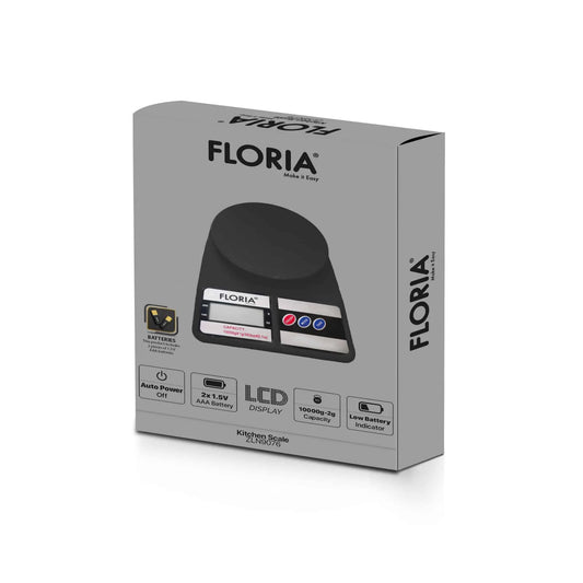 Cantar de bucatarie digital, maxim 10kg, negru FLORIA / ZLN 9076