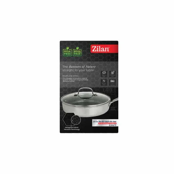 Tigaie inalta cu capac ZILAN, din inox, antiaderent, diametru 26cm / ZLN 9679