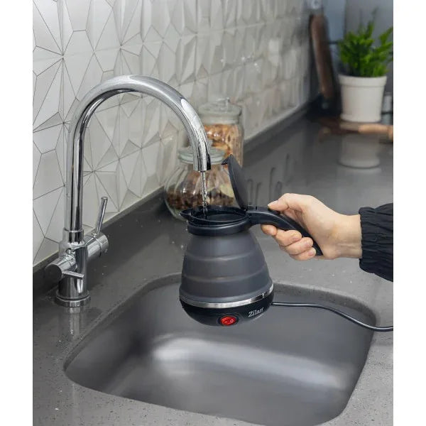 Fierbator pliabil pentru voiaj, putere 750W, capacitate 0.5l, baza din inox si carcasa din silicon durabil ZILAN / ZLN1986