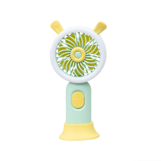 Ventilator de mana, alimentare USB, 3.7w, 3 viteze si suport, verde / ZTS 8241