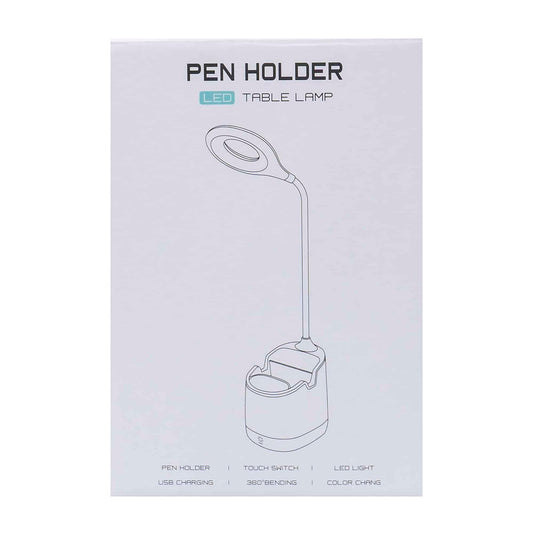 Lampa de birou pentru copii, 3 tipuri de lumina si suport pixuri, somon / ZTS 8244