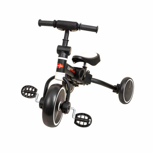 Tricicleta pliabila 2 in 1 pentru copii, reglabila, negru-alb / ZTS8484