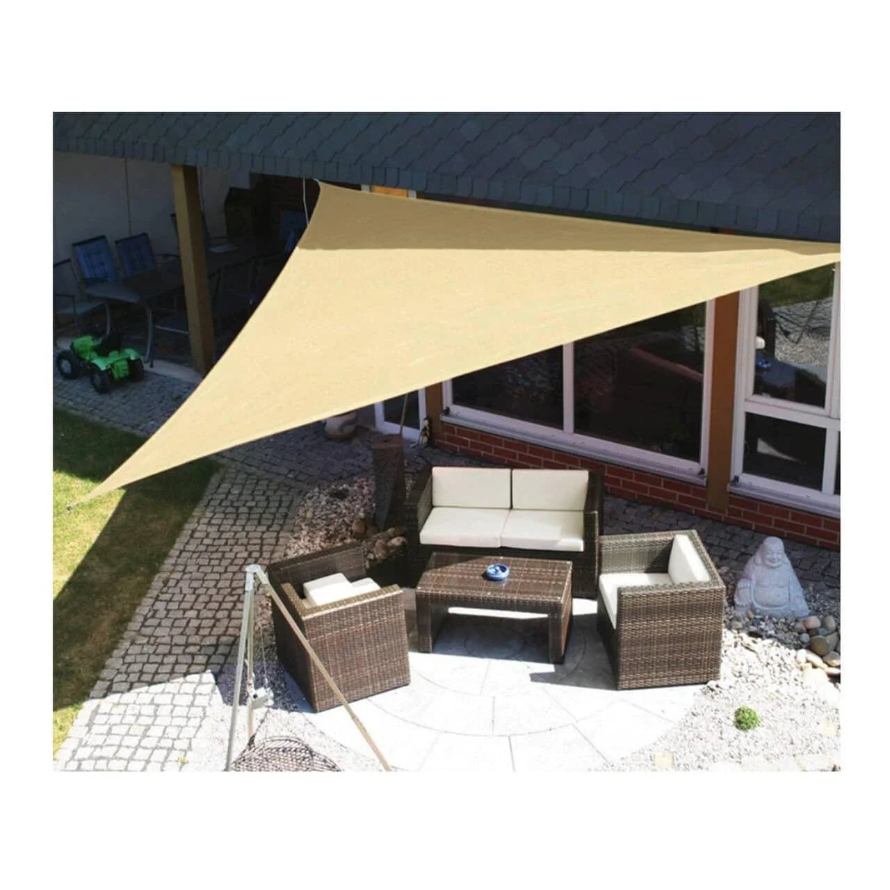Panza de umbrire triunghiulara, 3.6x3.6x3.6m, crem, Z-TOOLS / ZTS9456