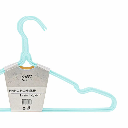 Set 10 umerase, haine copii, Naimeed D5543, invelis silicon, Turcoaz, 29x17cm