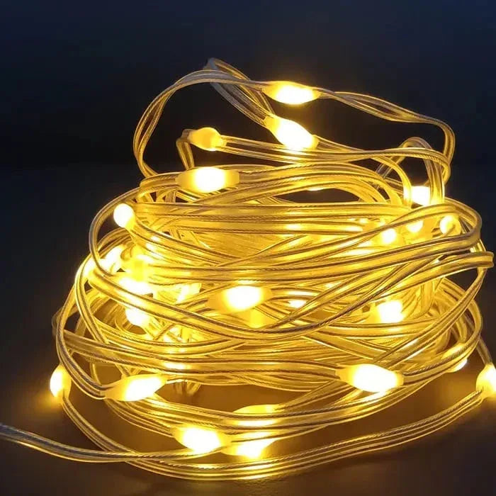 Instalație LED Fairy, 5V DC, lumină amber, lungime 20 m, rezistentă la apă, IP65 HOROZ / 080-002-0020_1