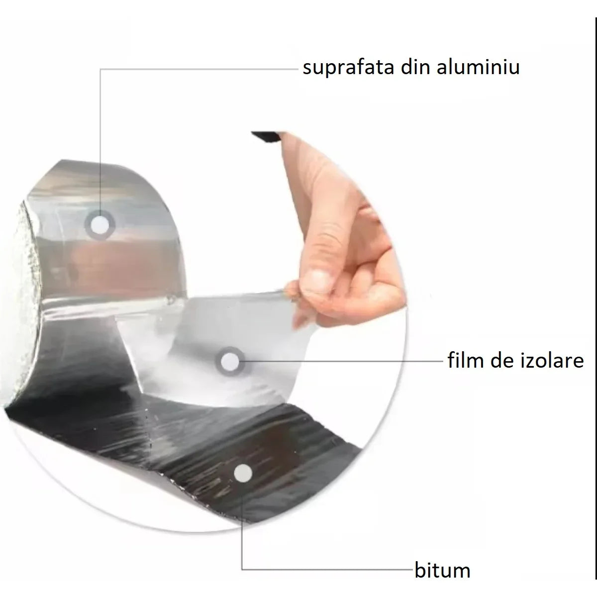 Banda adeziva de aluminiu, impermeabila, izolatoare, Naimeed D6458, 7.5mx5cmx1mm