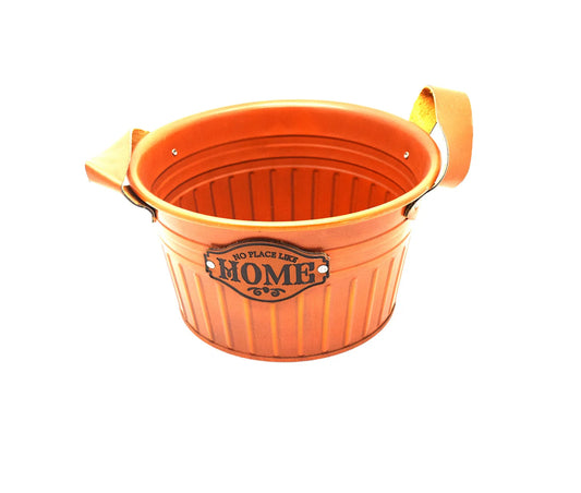 Vas decor din metal, maro, D2605