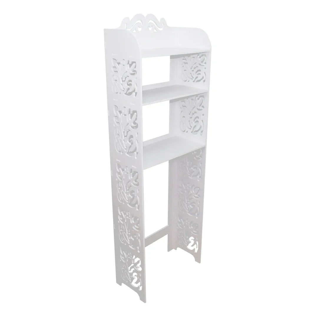 Etajera pentru baie cu 3 rafturi, Naimeed D141 PVC, culoare Alb, 150 x 50 x 24 cm