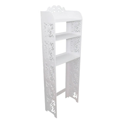 Etajera pentru baie cu 3 rafturi, Naimeed D141 PVC, culoare Alb, 150 x 50 x 24 cm