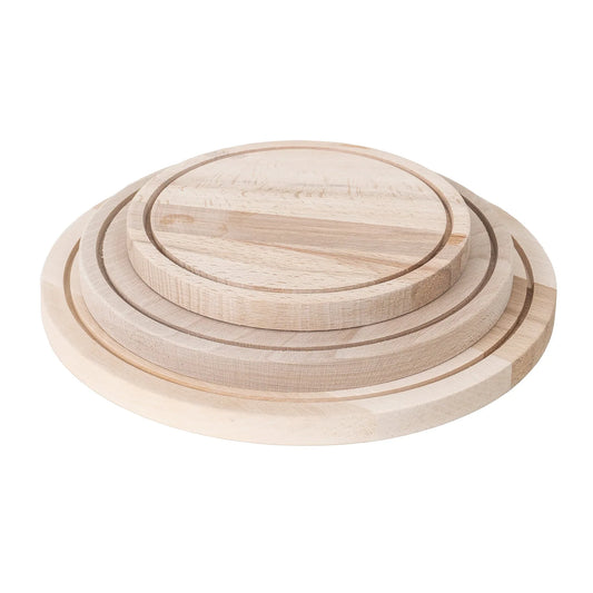 Set 3 bucati tocator rotund din lemn de fag / 1414
