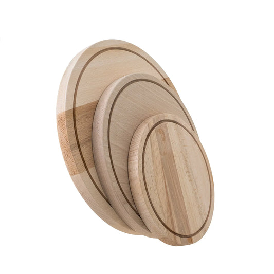 Set 3 bucati tocator rotund din lemn de fag / 1414