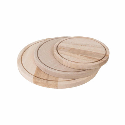 Set 3 bucati tocator rotund din lemn de fag / 1414
