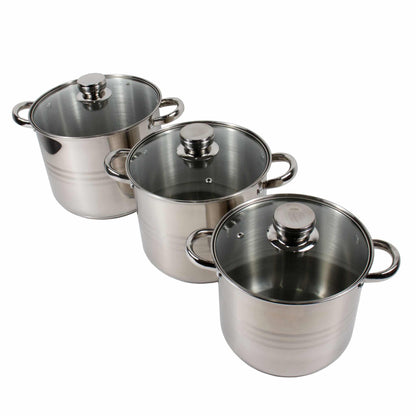 Set 3 oale cu capace inox, 5L / 6L /8L / ZLN 4045
