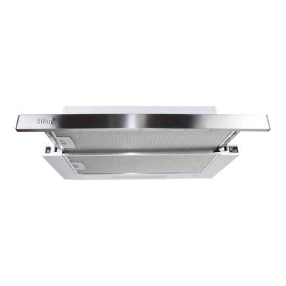 Hota telescopica cu motor dublu, 2 filtre aluminiu, incorporabila, alba, 420mc/h / ZLN 3680