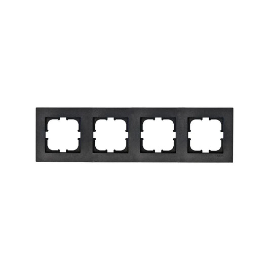 Rama pentru priza cu 4 locuri KARELL EXEN, negru / 200-140000-104