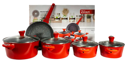 Set oale 9 piese, material aluminiu, interior granit, compatibil inductie / ZLN 3260