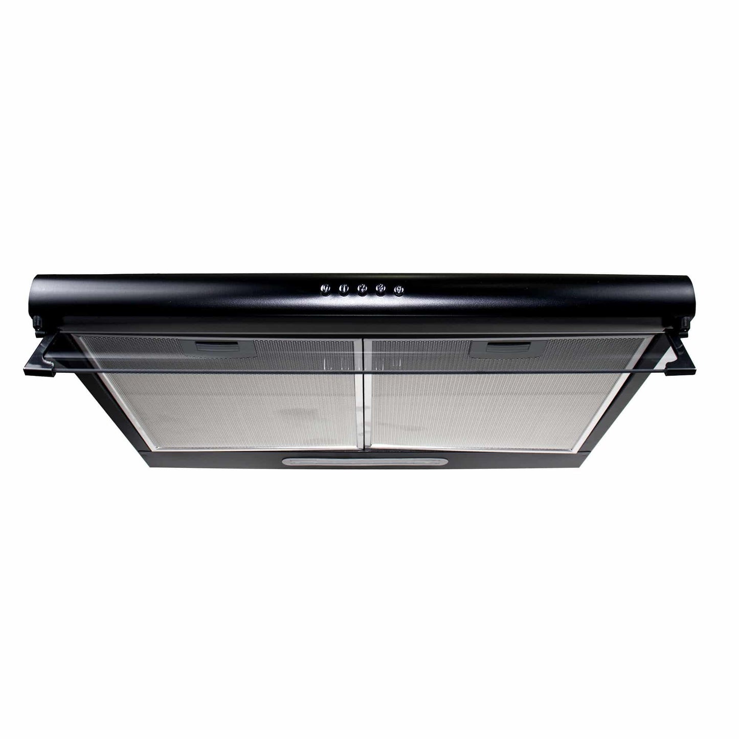 Pachet plita incorporabila (0058), gaz butelie sau gaz natural (duze de schimb incluse), 59x51 cm, aprindere electrica, sticla neagra si hota perete 2 motoare (6201), 2 x 95w / SET 30005
