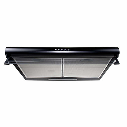 Pachet plita incorporabila (0058), gaz butelie sau gaz natural (duze de schimb incluse), 59x51 cm, aprindere electrica, sticla neagra si hota perete 2 motoare (6201), 2 x 95w / SET 30005