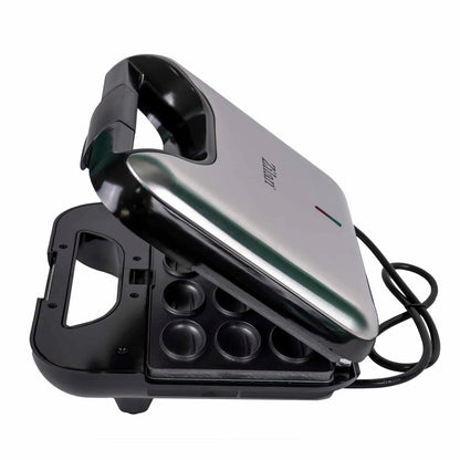 Sandwich-maker 5 in 1, putere 800 W, 5 tipuri de placi grill, culoare Negru/Inox / ZLN 3932