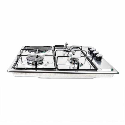 Plita incorporabila, din inox, GPL/GN, 3arzatoare +1 electric de 1000w, aprindere electrica / ZLN 1918