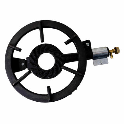 Set arzator rotund, pirostrie din fonta, (ZTS 5443) diametru 28cm, 2.5m furtun, 2 coliere, stut butelie / SET 30043
