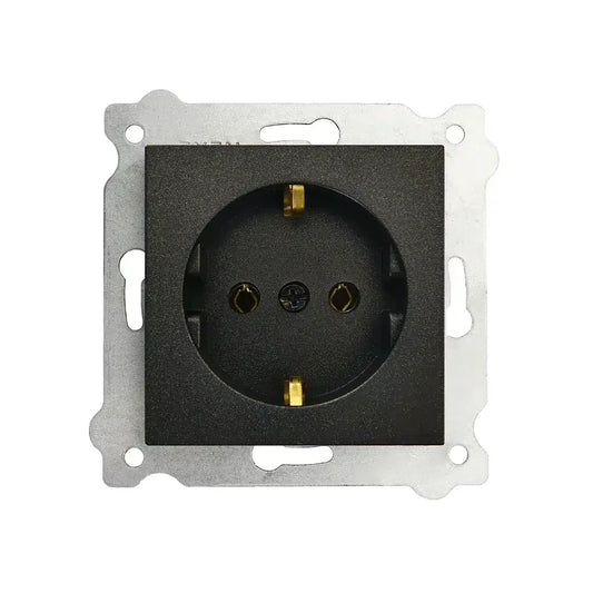 Priza simpla incastrata, 16A, 250V, SCHUKO EXEN negru / 290-001403-237