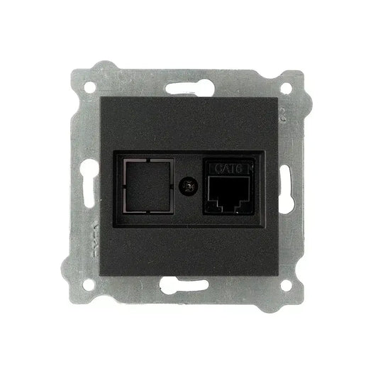 Priza pentru internet incastrata, cat 6 EXEN negru / 290-001403-253