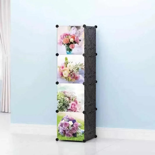 Dulap modular din plastic cu schelet metalic, D3204N, Negru