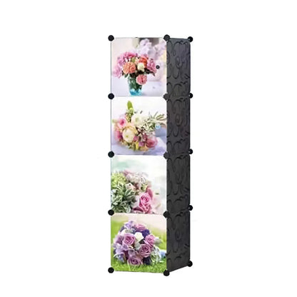 Dulap modular din plastic cu schelet metalic, D3204N, Negru