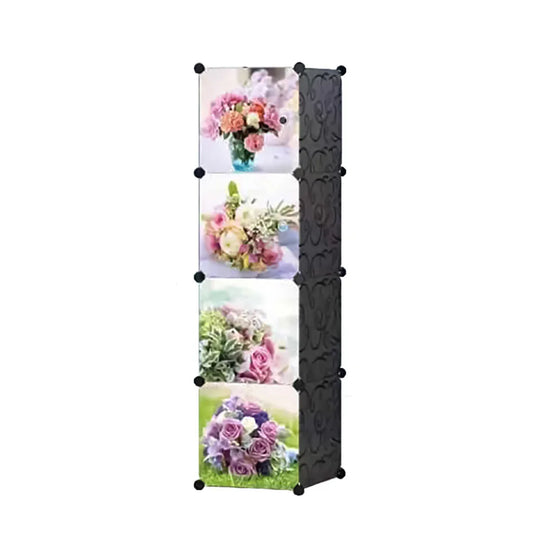 Dulap modular din plastic cu schelet metalic, D3204N, Negru