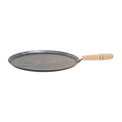 Tava rotunda pentru copt legume, diametru 30 cm, cu maner lemn / 3890