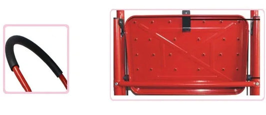 Scara metalica cu 6 trepte late, rosie / 3896-1