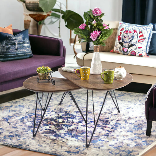 Set 2 masute de cafea, stil modern, Naimeed 609, Stejar Natur