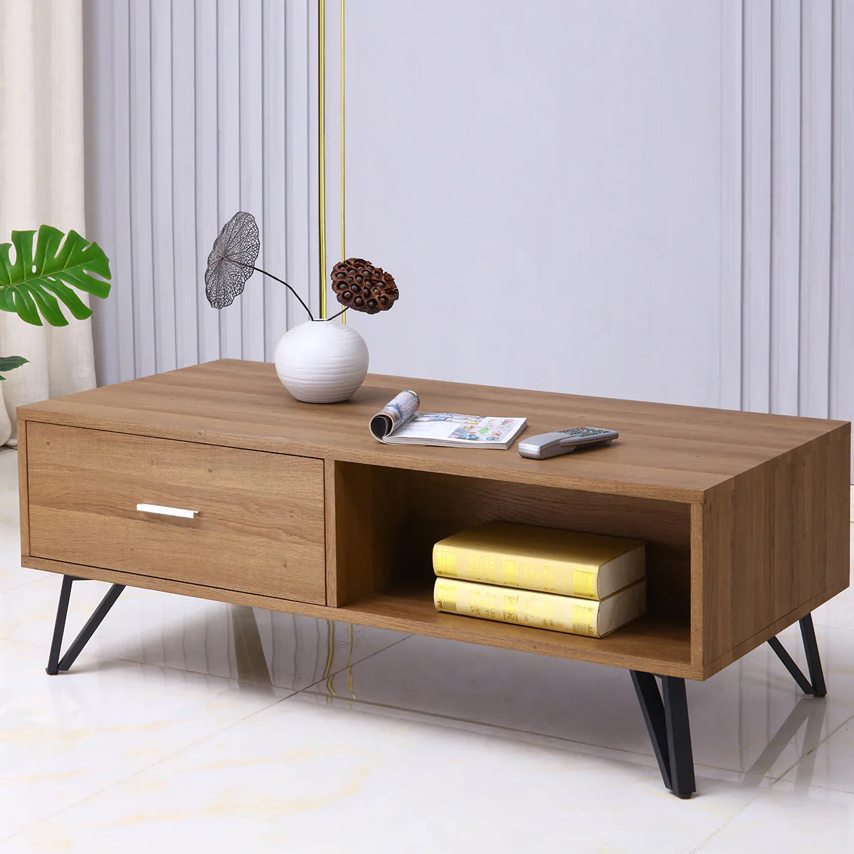 Comoda, 2 compartimente, inaltime 45cm, Naimeed 630, Stejar Gri