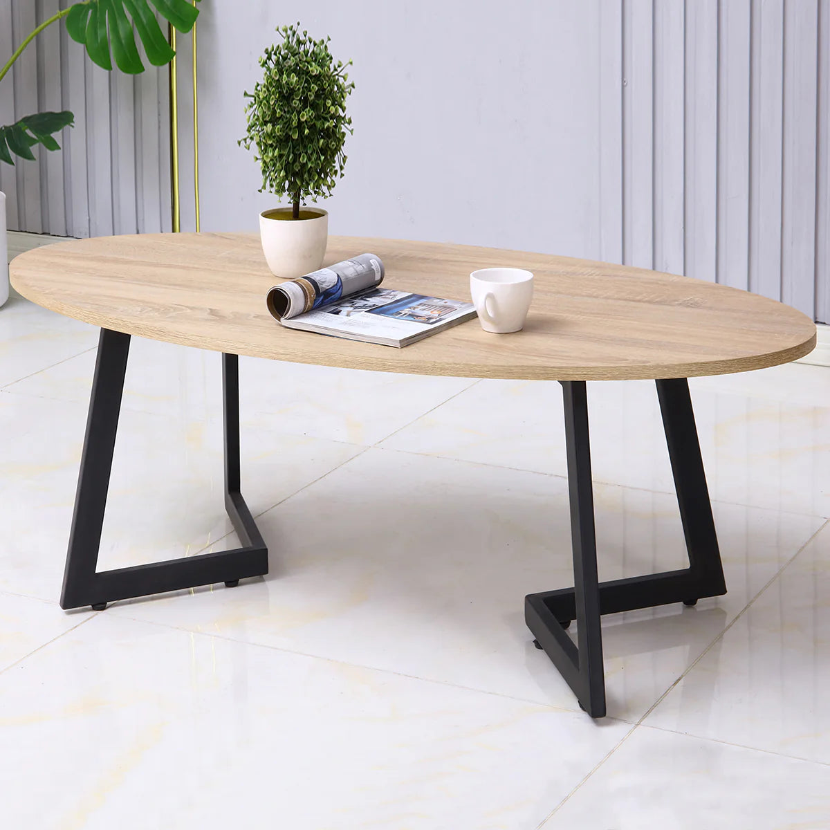 Masuta de cafea, stil modern, inaltime 46cm, Naimeed 802-1, Salcam Deschis