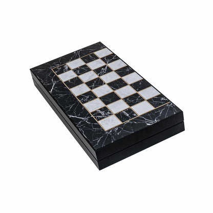 Joc de table din lemn lacuit 50x50cm, marbel / 987-2