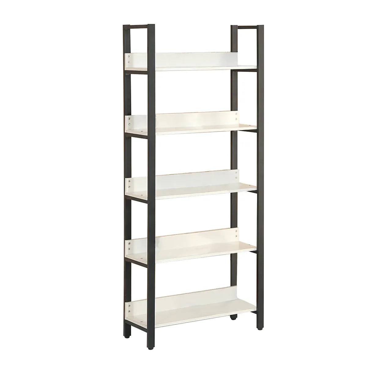 Biblioteca cu 5 polite, un compartiment, Naimeed B5-80, Negru/Alb