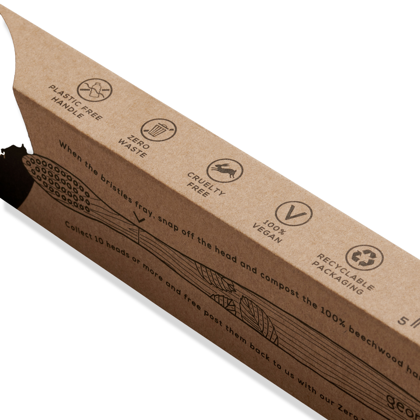 Periuță de dinți din lemn de fag - Moale