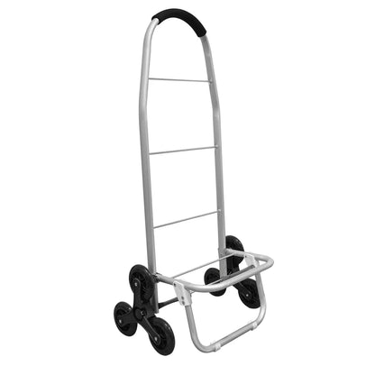 Carucior de piata pliabil, cadru din aluminiu, roti din silicon, Naimeed D4948, 6 roti, 49 L, Negru/Albastru