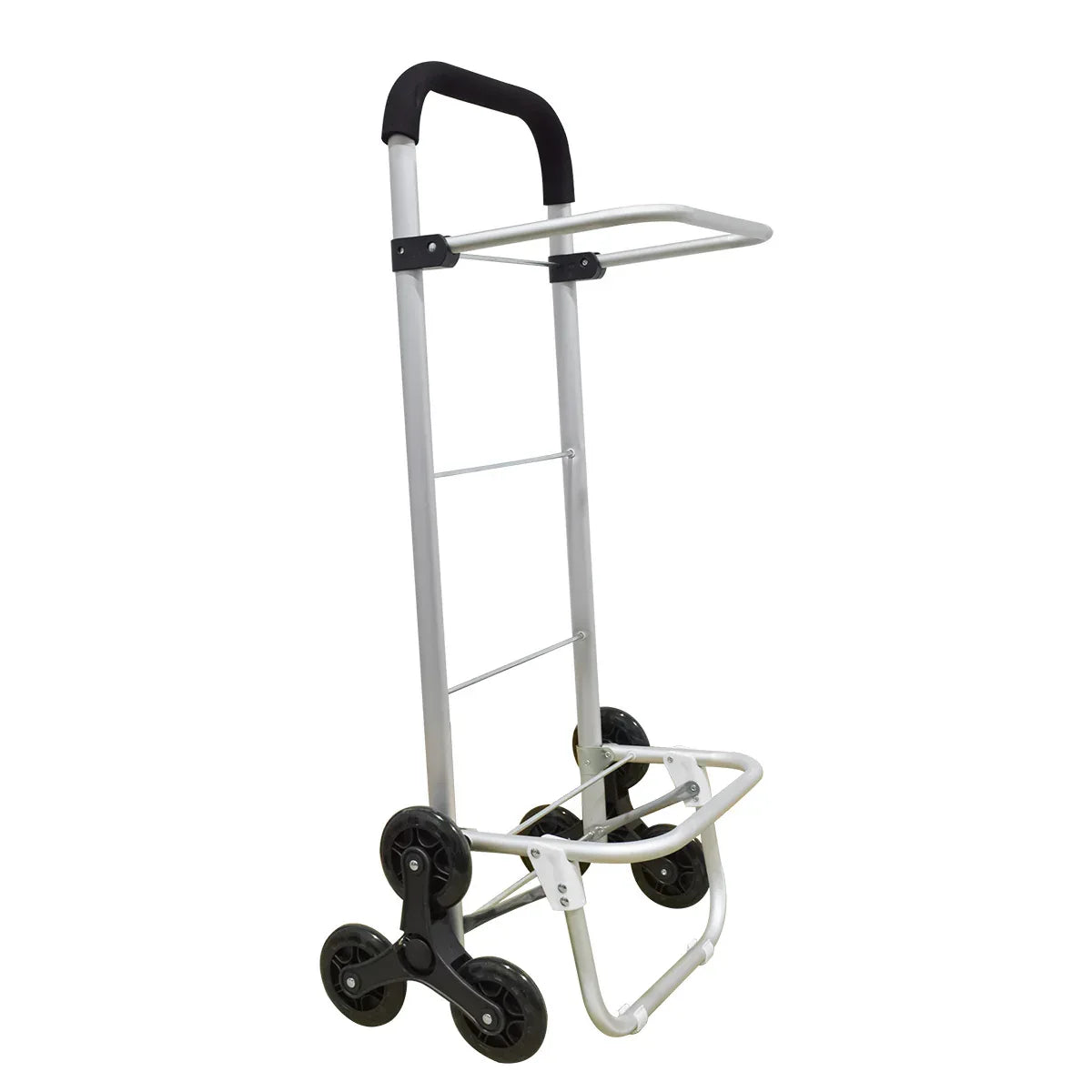 Carucior de piata pliabil, cadru din aluminiu, roti din silicon, Naimeed D4950, 6 roti, 49 L, Rosu