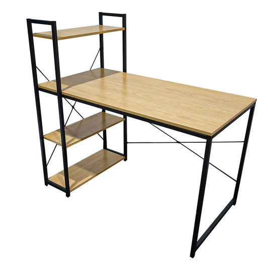 Birou cu cadru metalic, inaltime 75cm, Naimeed D03, Mesteacan