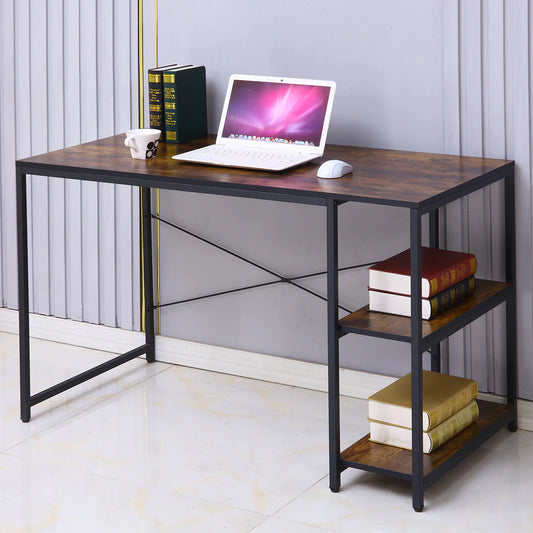 Birou cu cadru metalic, inaltime 75cm, Naimeed D05, Nuc