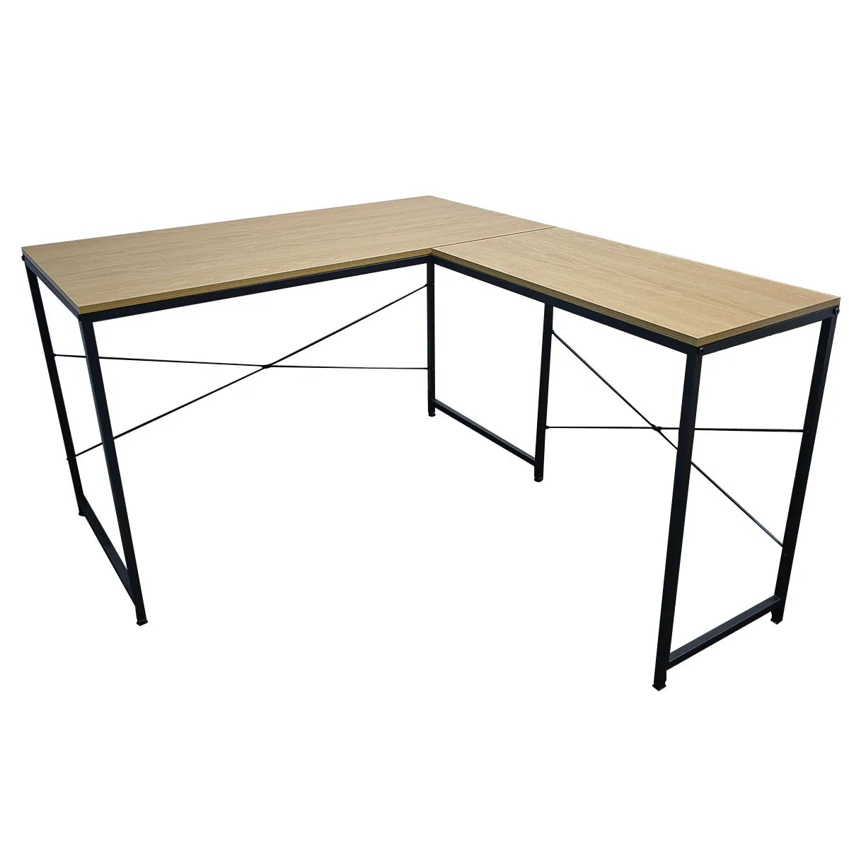 Birou cu cadru metalic, inaltime 75cm, Naimeed D07, Mesteacan