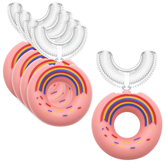 Set 5 Periute de Dinti Naimeed D1000, Roz, Circulare U-shape, pentru Copii 2-6 ani