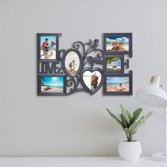 Rama foto colaj 7 poze, Love, D1415 Negru