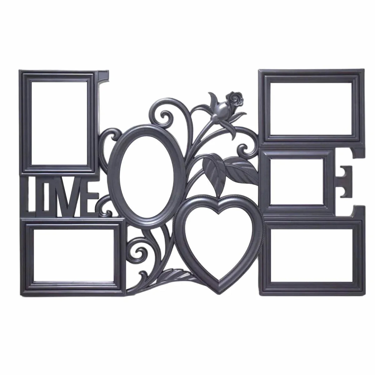 Rama foto colaj 7 poze, Love, D1415 Negru