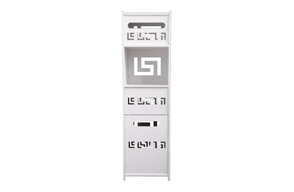Dulapior cu un raft, compartiment pentru hartie si doua usi, Naimeed D147 PVC, culoare Alb, 25 x 90 x 25 cm